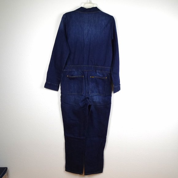 Lee Dark Blue Denim Jumpsuit - Picture 6 of 13